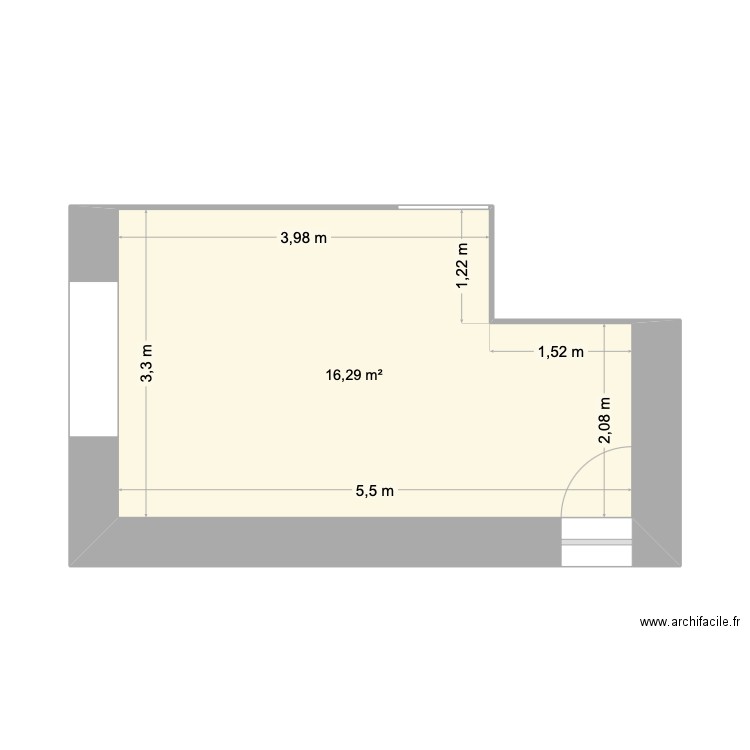 rez_chaussee. Plan de 1 pièce et 16 m2