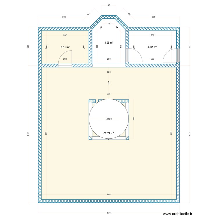 mosquee. Plan de 4 pièces et 79 m2