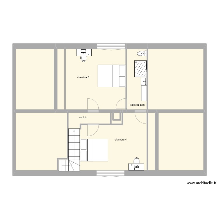 Mouzay 2e étage. Plan de 6 pièces et 110 m2