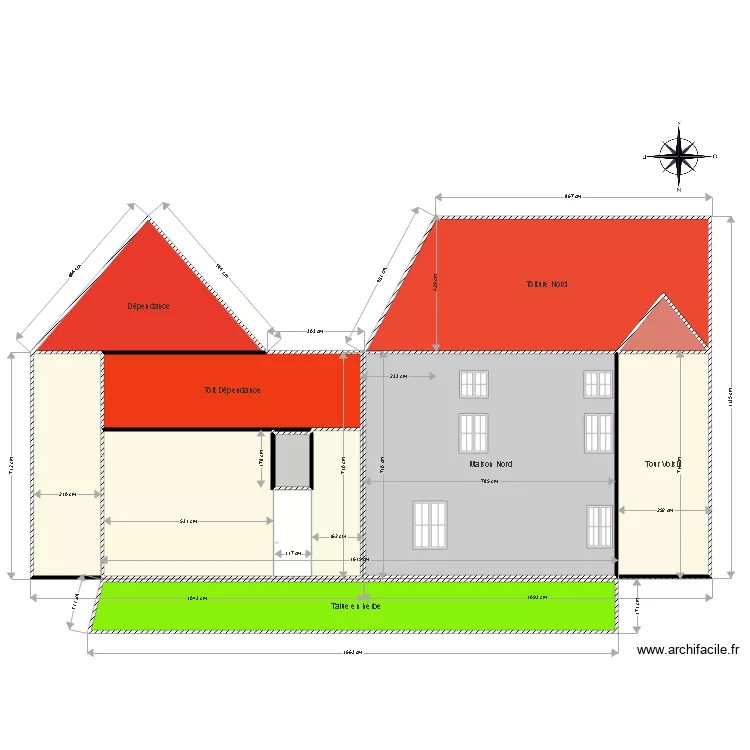 Fa&ccedil;ade Nord 3. Plan de 0 pièce et 0 m2