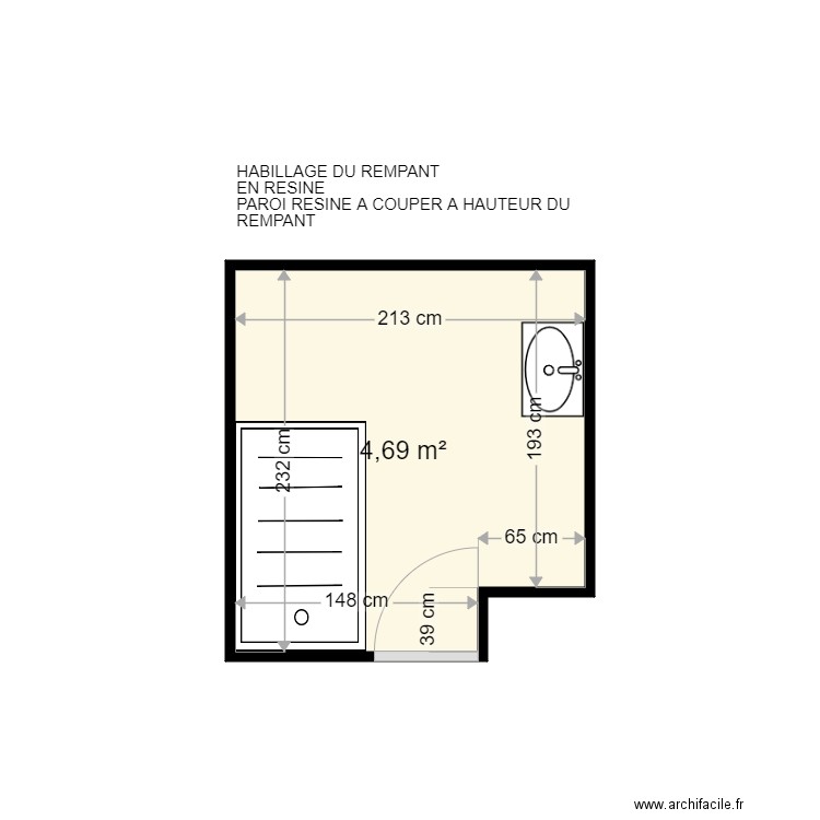 MOREL RAPHAEL . Plan de 1 pièce et 5 m2