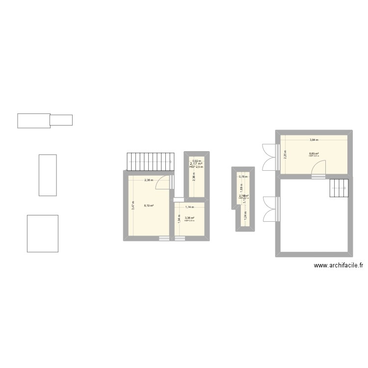 marseillan. Plan de 5 pièces et 25 m2