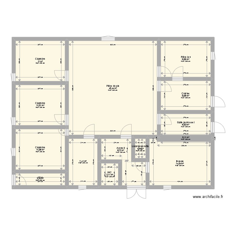 COEX. Plan de 14 pièces et 138 m2