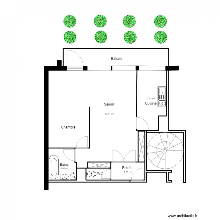 Projet pro existant. Plan de 0 pièce et 0 m2