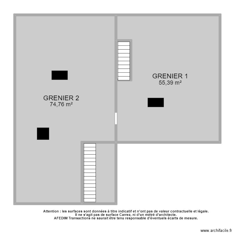 BI9840 GRENIER. Plan de 117 pièces et 1007 m2