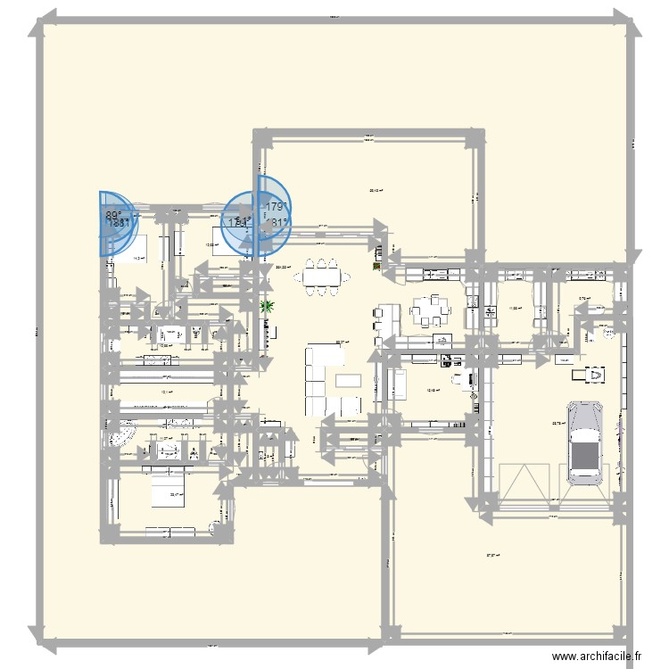 PLAN AC 29. Plan de 19 pièces et 780 m2