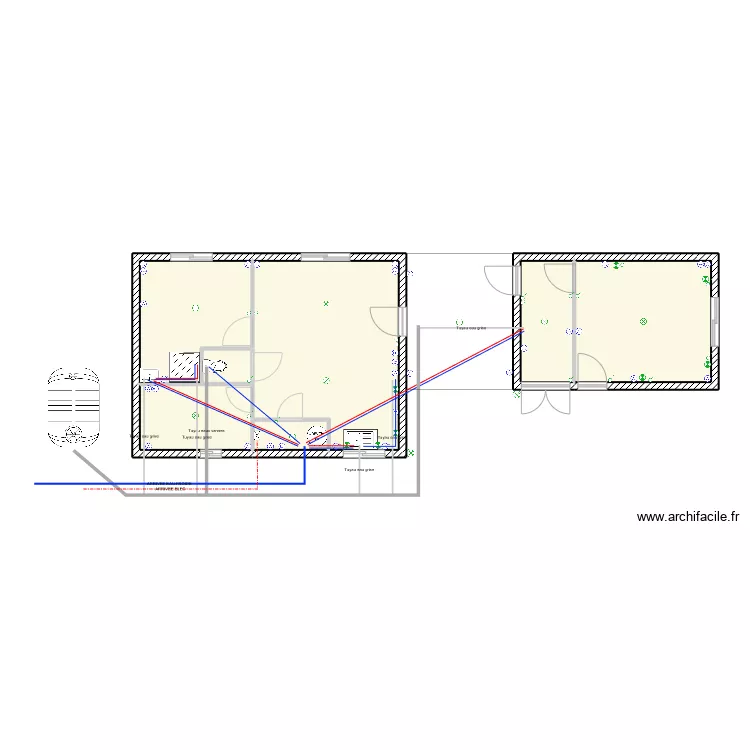 GRANGE-ANNEXE ELECTRICITE-PLOMBERIE. Plan de 