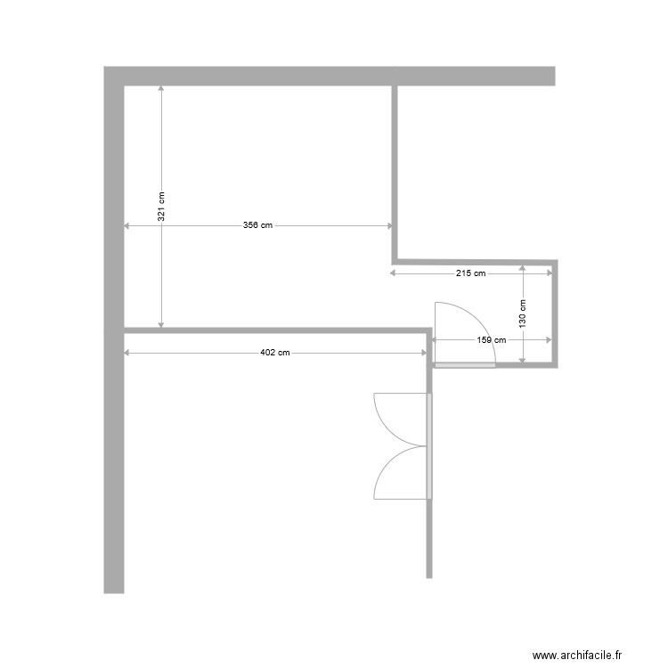 de colombel versailles existant. Plan de 1 pièce et 14 m2