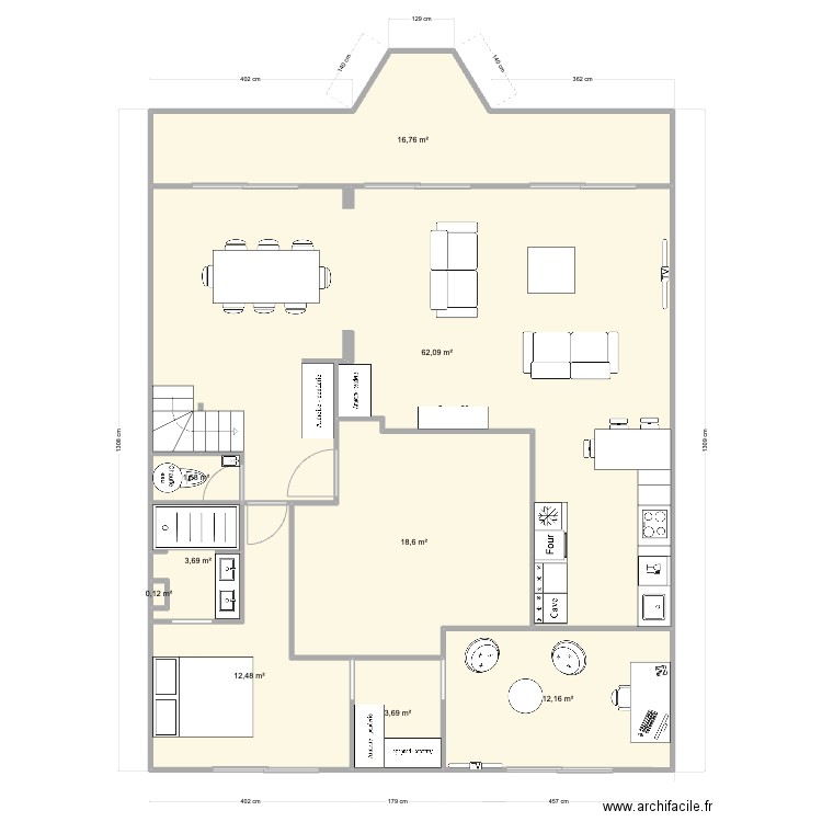 Pornichet De Gaulle RDC Base V7. Plan de 9 pièces et 131 m2