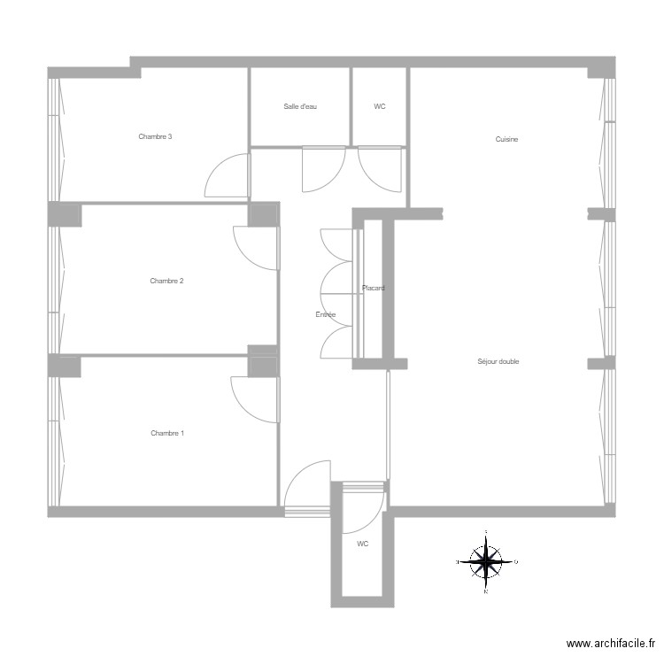 Hnid. Plan de 15 pièces et 80 m2