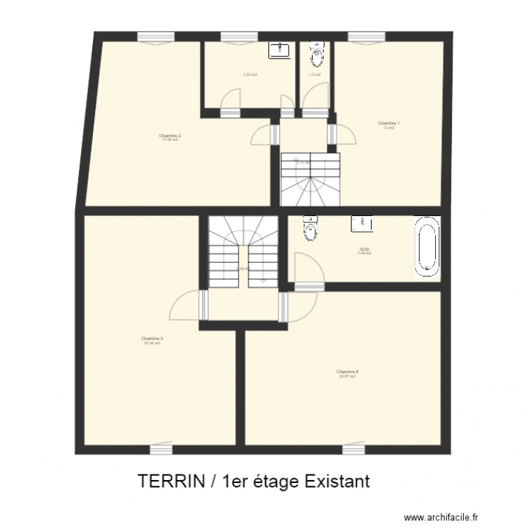Greg perso 1er etage existant. Plan de 0 pièce et 0 m2