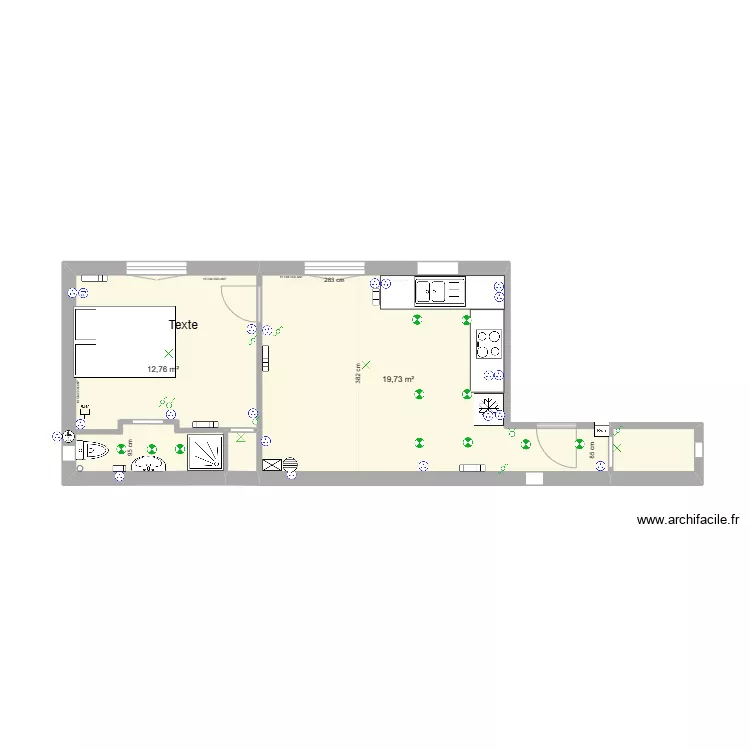 APPARTEMENT 1ER FACE. Plan de 
