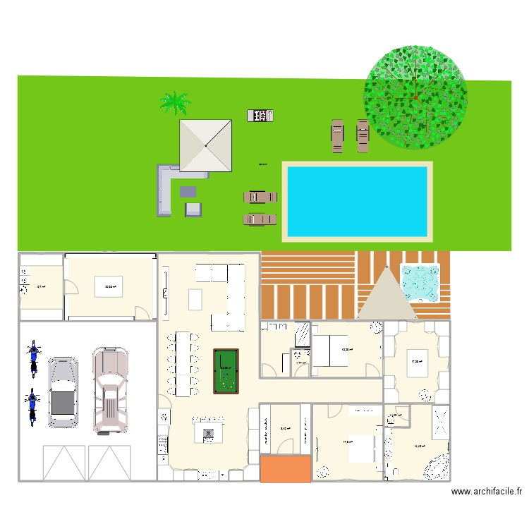 Maison. Plan de 10 pièces et 198 m2