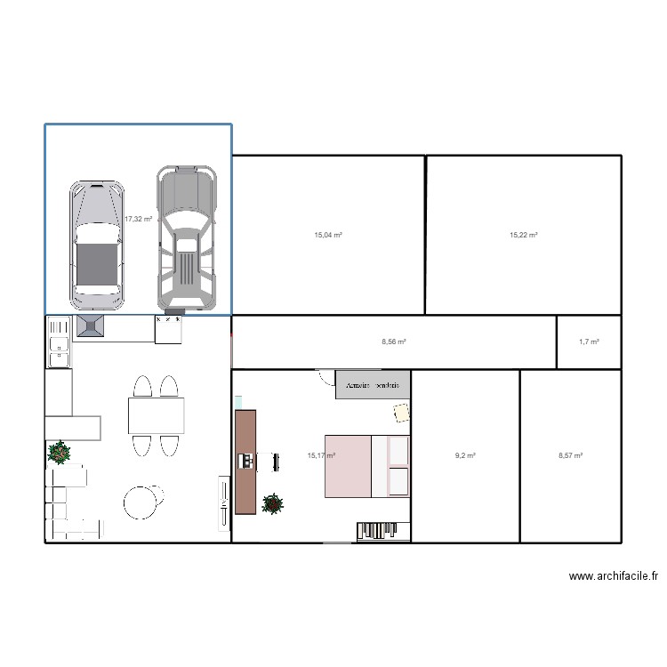 Maison Emma famille. Plan de 9 pièces et 111 m2