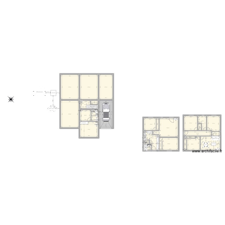 projet plain pied. Plan de 25 pièces et 243 m2