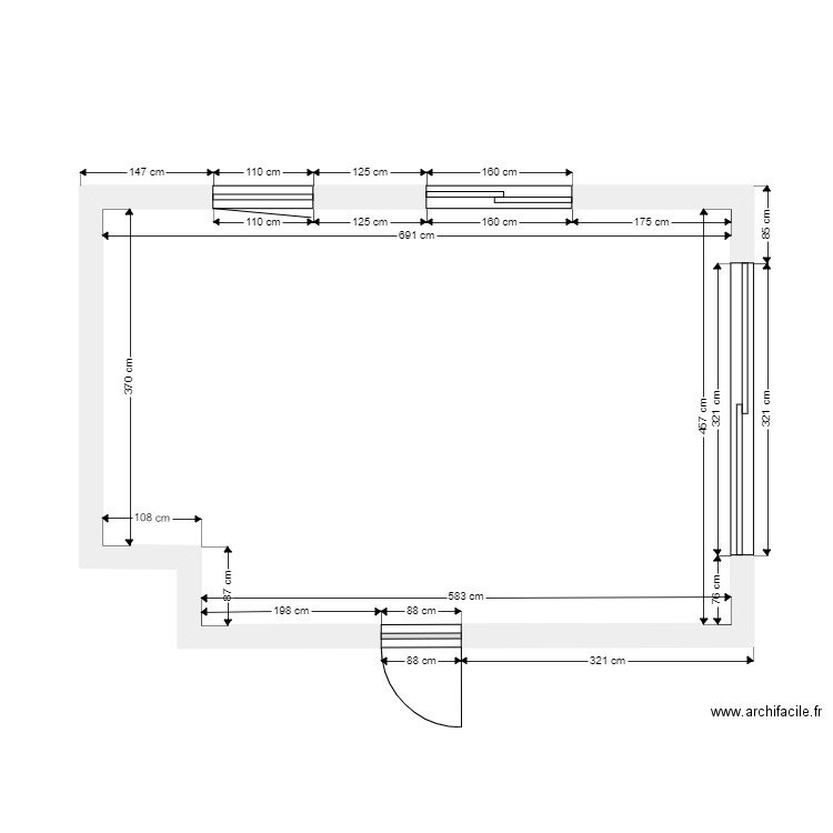 Living Roseraie. Plan de 1 pièce et 31 m2