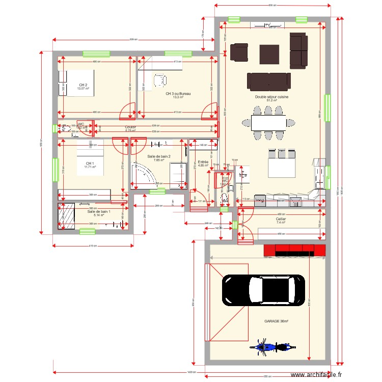 CASSIOPEE 120m2 bis. Plan de 0 pièce et 0 m2