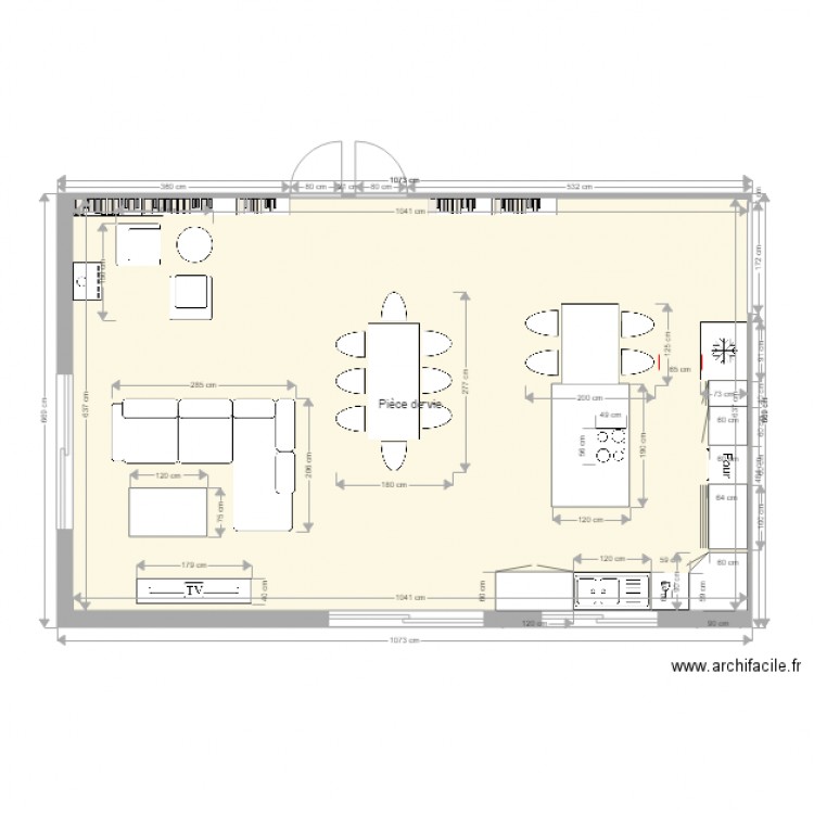 pièce de vie V2. Plan de 0 pièce et 0 m2