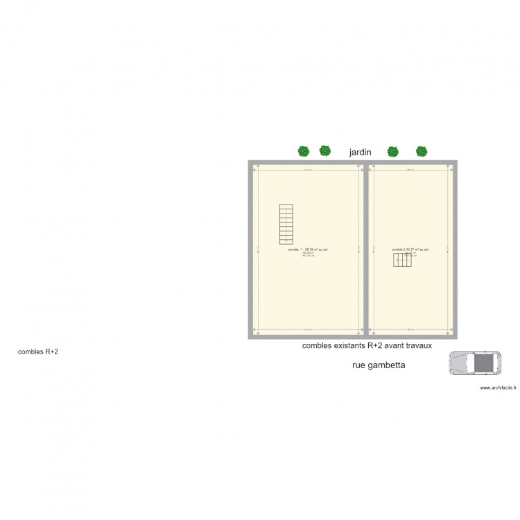 combles  wignehies avant  travaux. Plan de 0 pièce et 0 m2