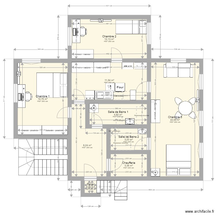 MB20 SS 280922. Plan de 9 pièces et 81 m2