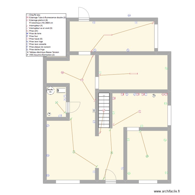 M HARMAND RDC. Plan de 6 pièces et 96 m2