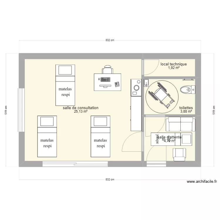 maison brancaire local osteo. Plan de 