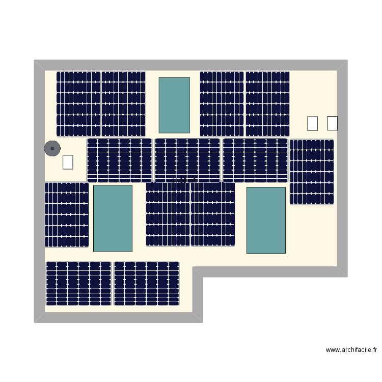 pan sud toiture. Plan de 1 pièce et 41 m2