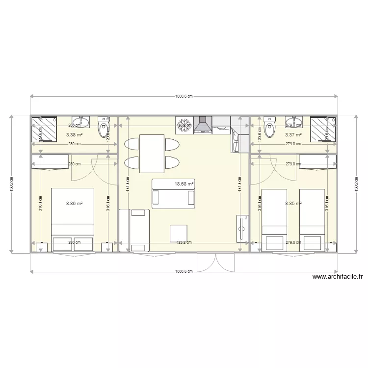 MON MODELE DE 45M2. Plan de MON MODELE DE 45M2. Plan de
