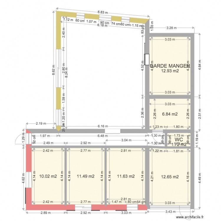 MAISON et EXTENSION avec chambres2. Plan de 0 pièce et 0 m2