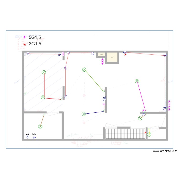 Martin RDC. Plan de 2 pièces et 4 m2