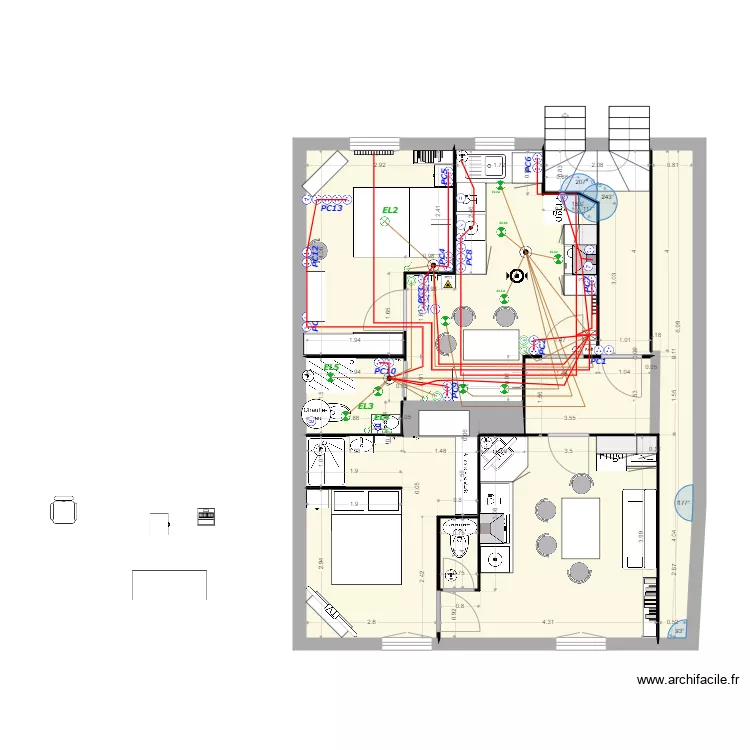 2eme &eacute;tage V11. Plan de 