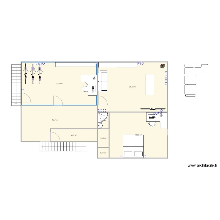 APPOLINE. Plan de 8 pièces et 93 m2