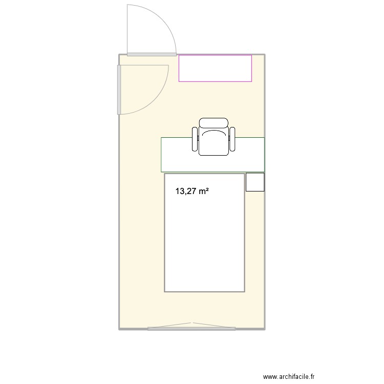 CALLELONGUE. Plan de 1 pièce et 13 m2