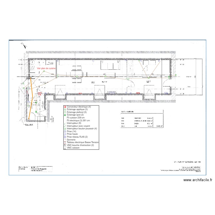 Plan électrique Longère R+1 Michel. Plan de 0 pièce et 0 m2