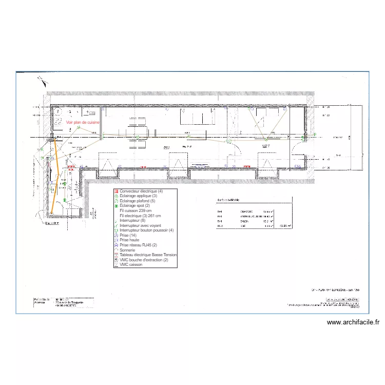 Plan électrique Longère R+1 Michel. Plan de Plan électrique Longère R+1 Michel. Plan de
