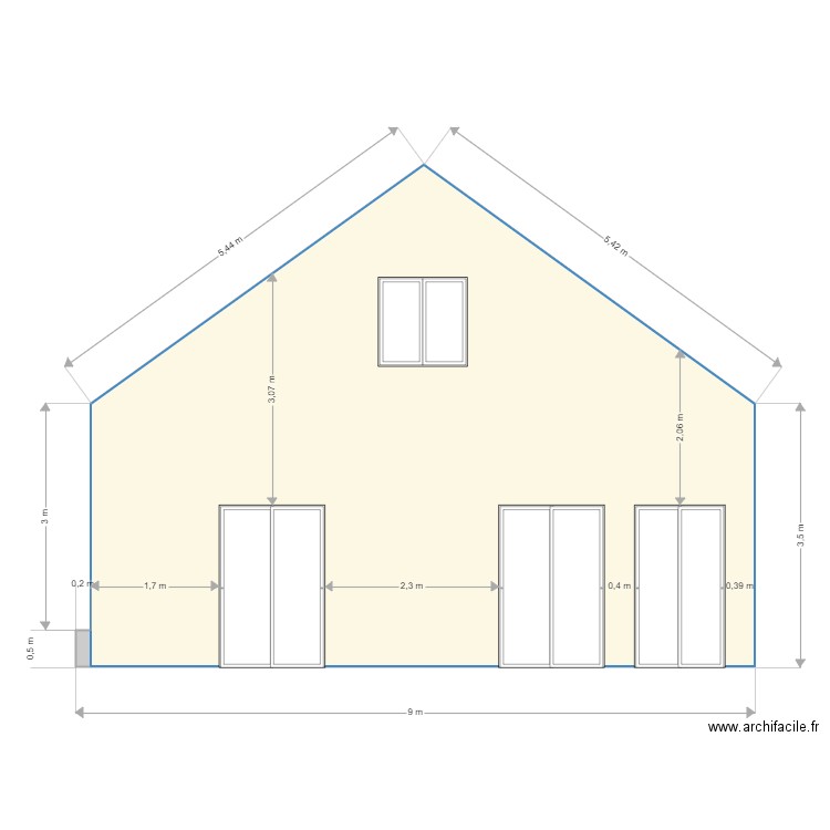 rambouillet facade sud existant. Plan de 0 pièce et 0 m2