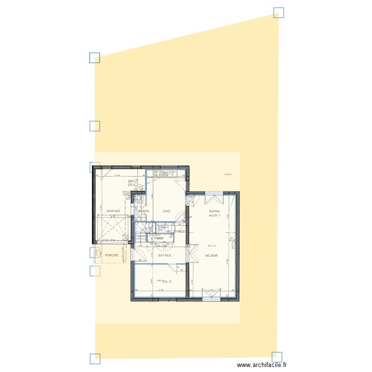 Projet BOUGUENAIS. Plan de 15 pièces et 129 m2