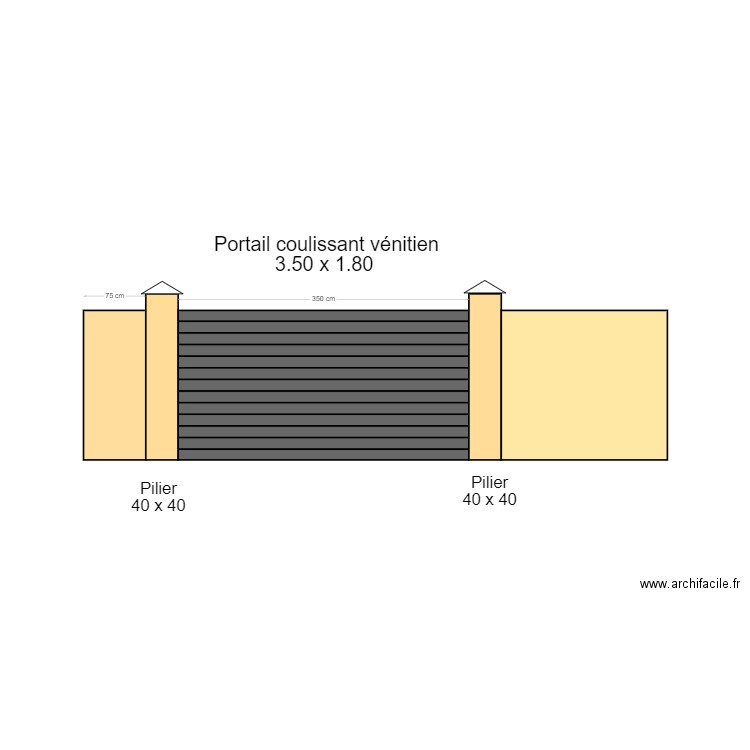 façade clôture Nord. Plan de 0 pièce et 0 m2