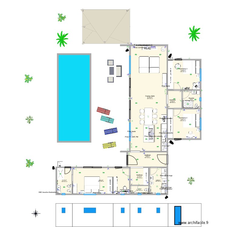 Facade EST. Plan de 0 pièce et 0 m2