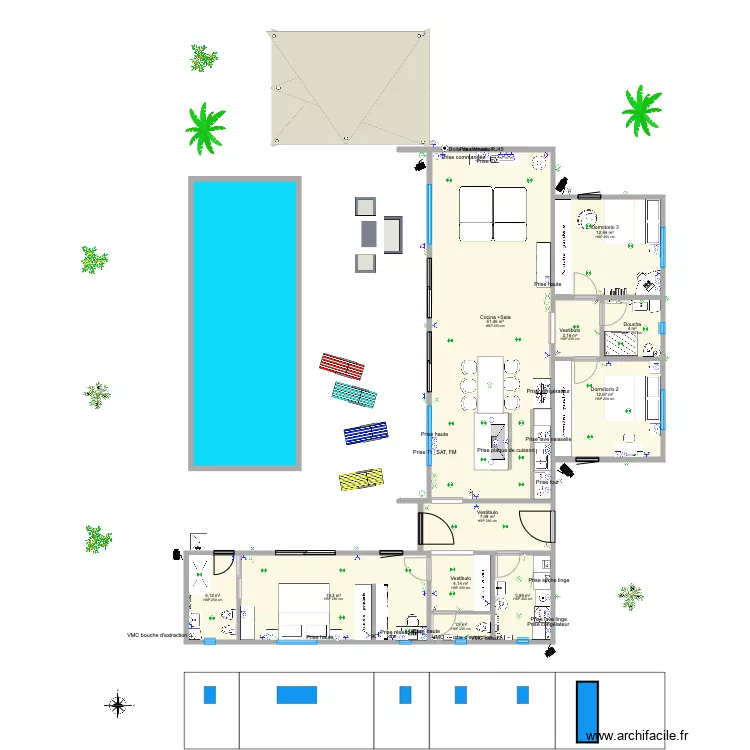 Facade EST. Plan de 
