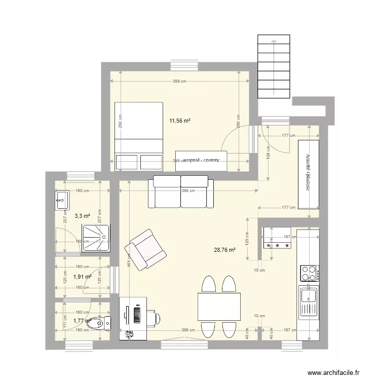 Appart VINCE 2 BURO 125 2. Plan de 