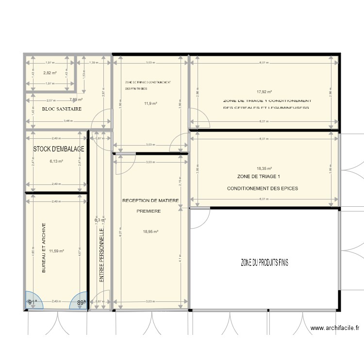 MAGAZIN AL WIFAQ1. Plan de 9 pièces et 101 m2