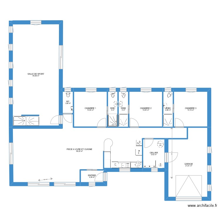 profvincep. Plan de 12 pièces et 169 m2