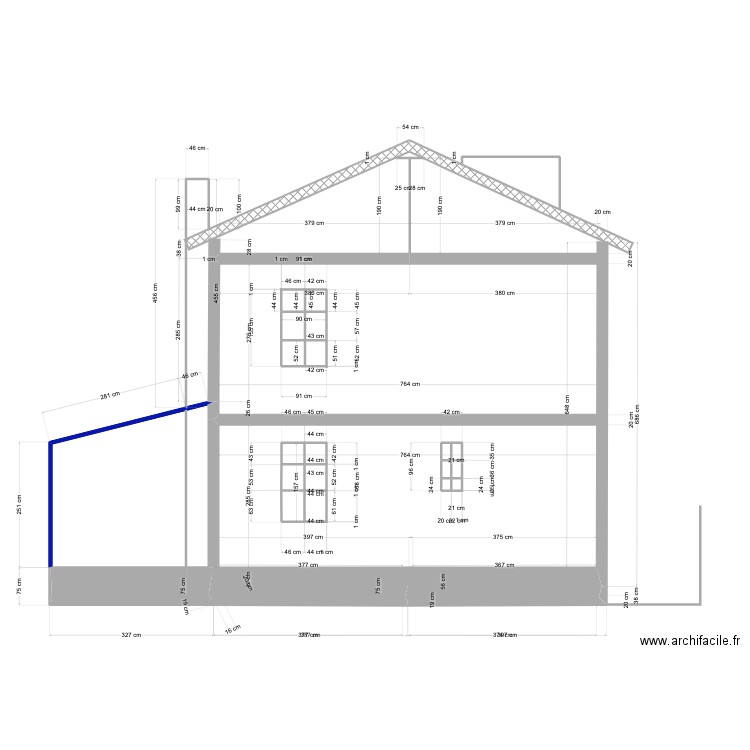 Maison BLR. Plan de 14 pièces et 11 m2