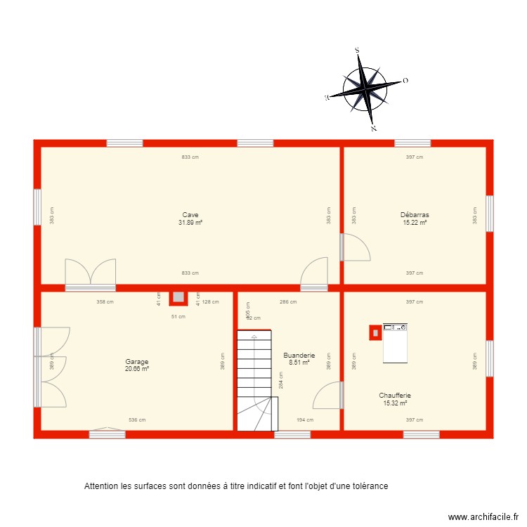 BI 5660 sous sol  côté. Plan de 0 pièce et 0 m2