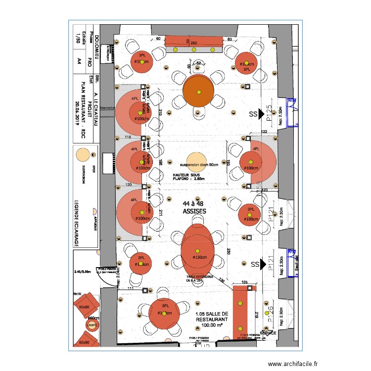 restaurant plan elec. Plan de 0 pièce et 0 m2