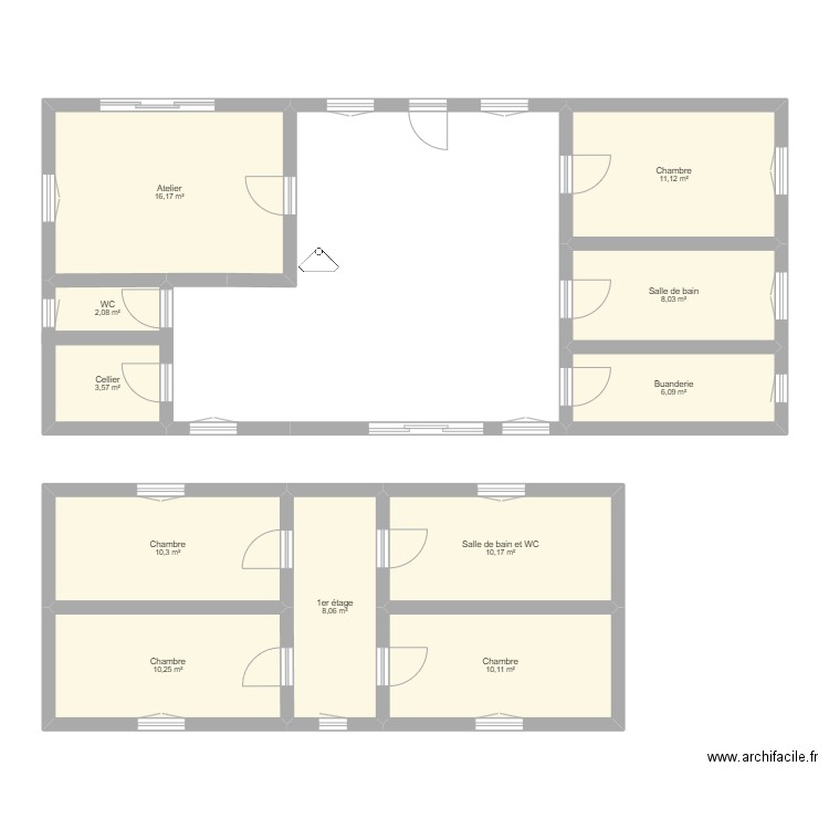 laval 2. Plan de 11 pièces et 96 m2