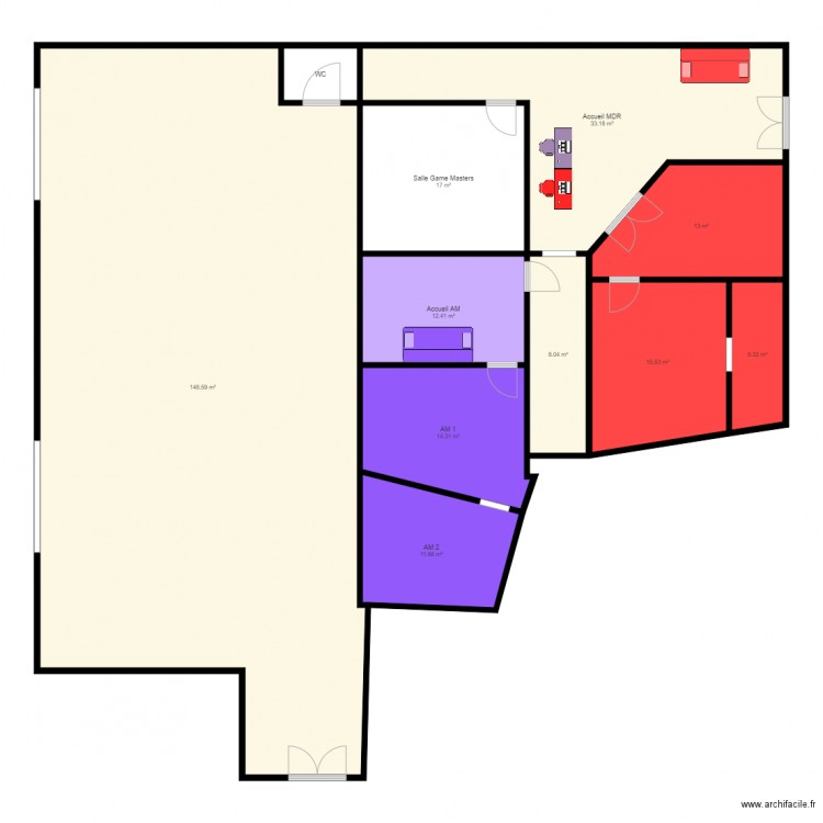 local accueil actuel. Plan de 0 pièce et 0 m2