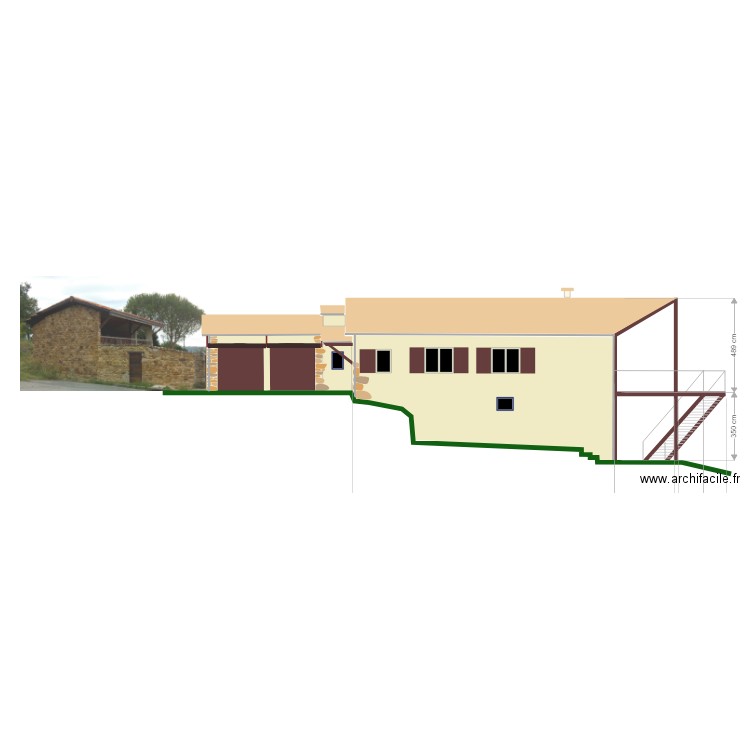 Verin Facade Ouest Nord Ouest avec garage homogène. Plan de 0 pièce et 0 m2