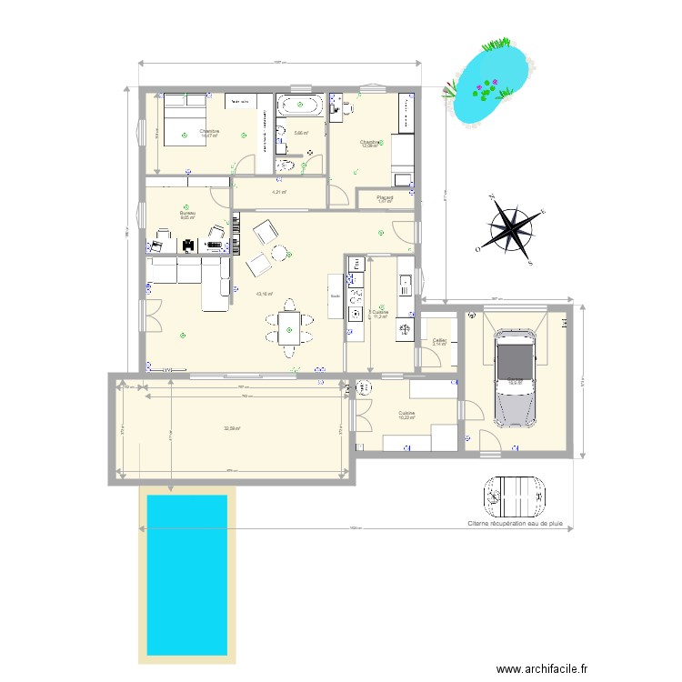 Capens 17. Plan de 12 pièces et 167 m2